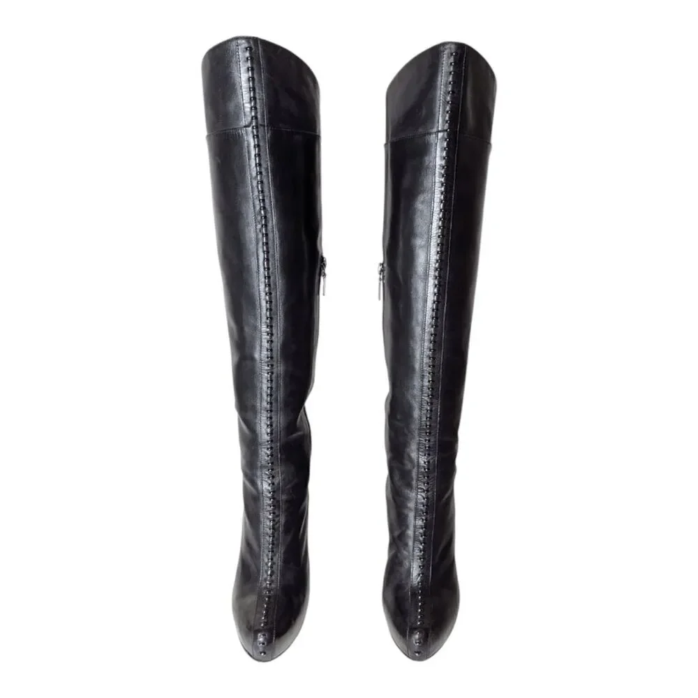 REPORT SIGNATURE Jacqueline Studded Leather Over The Knee Boot Size 7